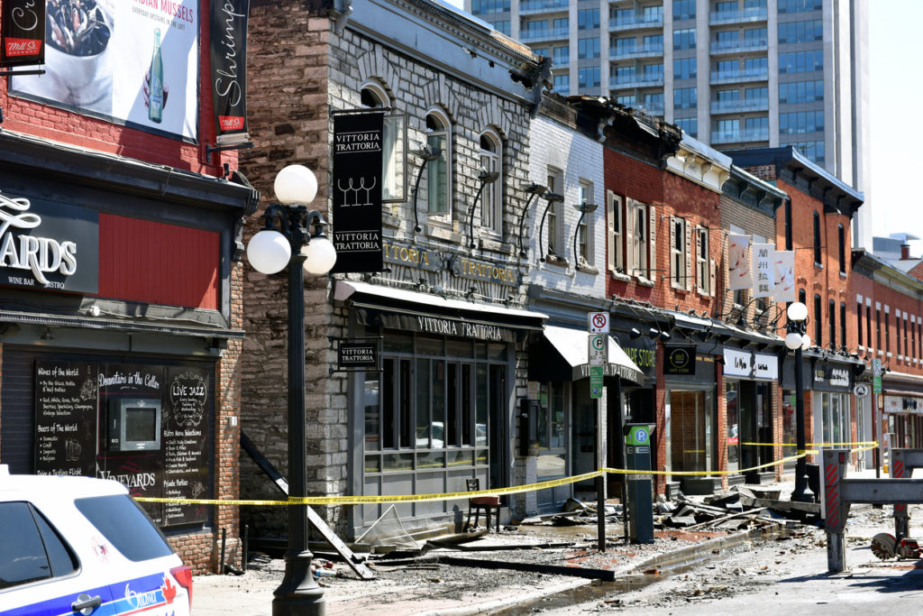 Retail shops fire damage